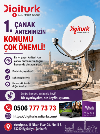 Şanlıurfa Digiturk çanak anten kurulumu ve doğru konumlandırma hizmeti