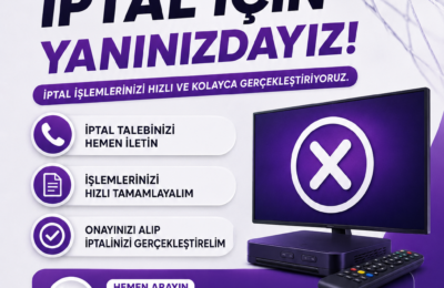 Şanlıurfa Digiturk iptal işlemleri reklam görseli, hızlı üyelik iptali ve müşteri destek hizmeti tanıtımı.