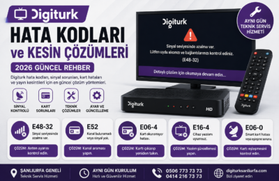 Digiturk sinyal yok hatası, kart hatası ve yayın sorunları çözümleri