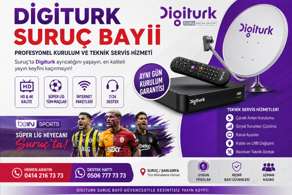 Digitürk Suruç Bayii beIN SPORTS kurulumu ve teknik servis kampanya görseli