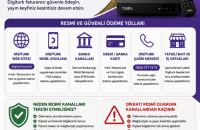 Şanlıurfa Digiturk fatura ödeme noktası