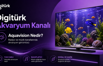 Digitürk Aquavision akvaryum ekranı ve hareketli balık görüntüsü