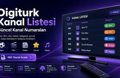 Digiturk kanal listesi güncel kanal numaraları ve PDF inceleme görseli